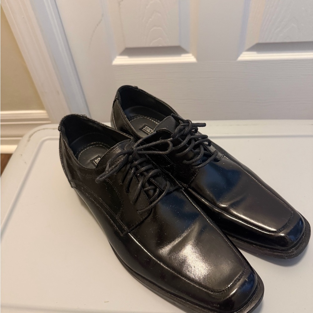 Stacy Adams Calhoun Black Square Toe Leather Men's Dress Shoes